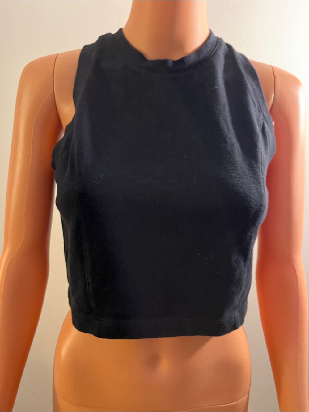 Abercrombie & Fitch Black Cropped Tank With High Neck
